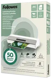 Laminēšanas plēves Fellowes Eco 100gab Matte A6