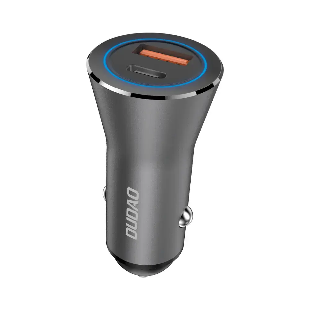 Dudao fast car charger USB Type C (PD) + USB QC5.0 45W gray (R4MAX Gray)
