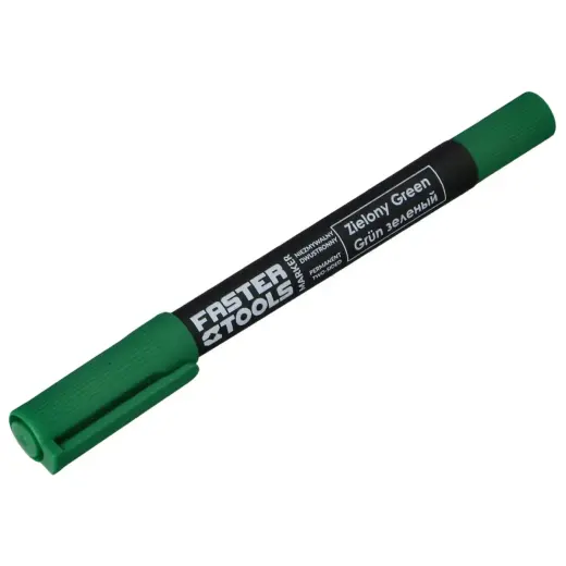 Marķieris divpusējs permanents zaļš 1.2mm/0.6mm