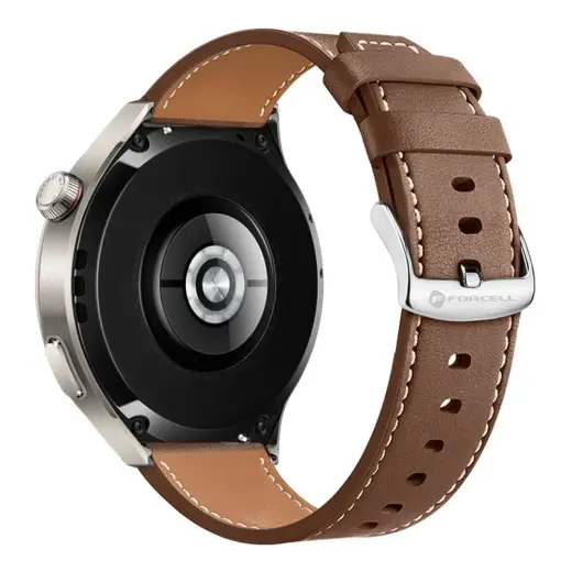 Forcell F-Design FS21 nutikella rihm Samsung Galaxy Watch (22 mm) jaoks | tehisnahk | pruun