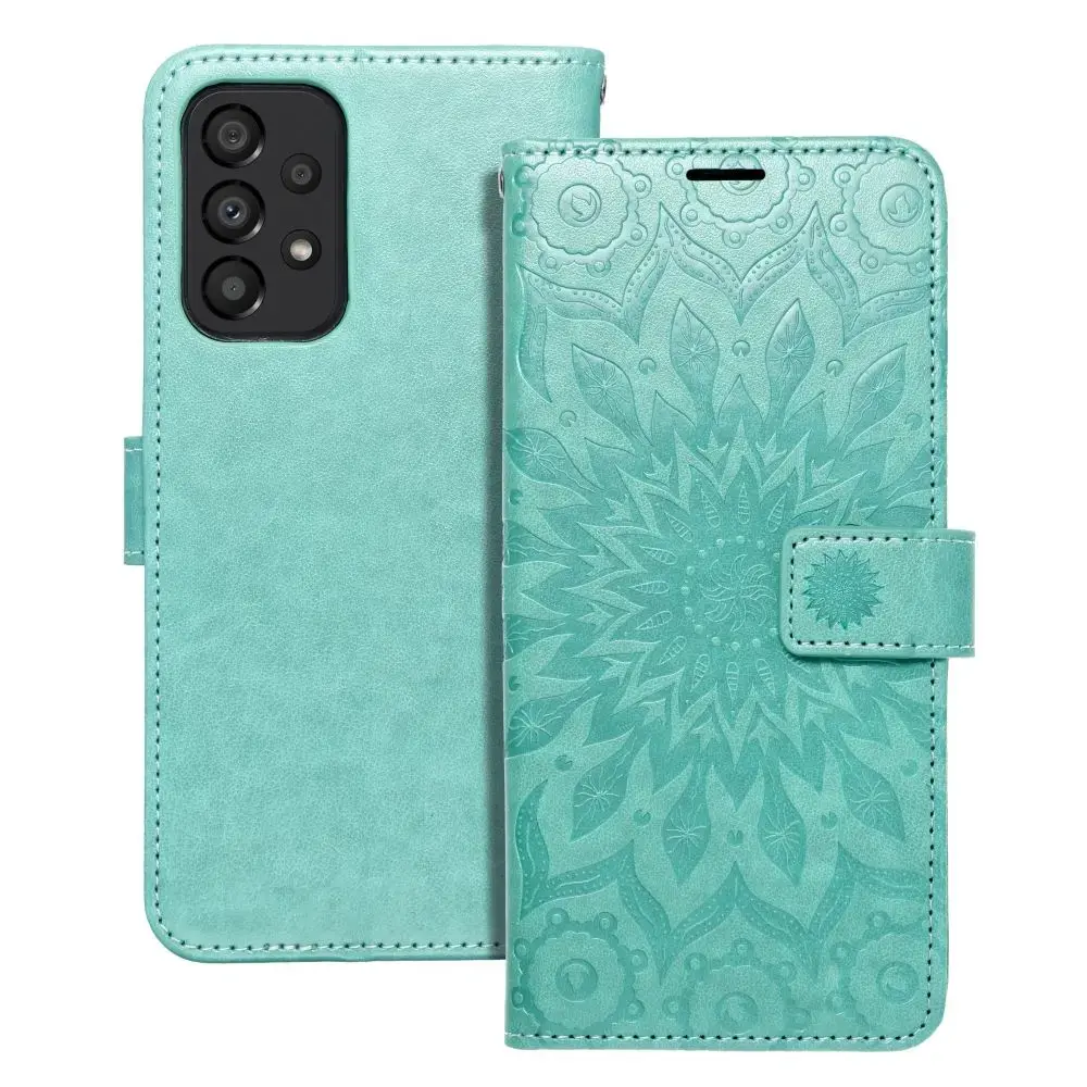 MEZZO mandala grāmatveida maciņš telefonam Samsung Galaxy A33 5G (A336) zaļš