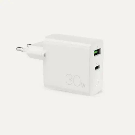 Puro Ład. siec. Mini FAST 1xUSB+1xUSB-C 30W biały|white FCMTCUSBAC30WPDWHI