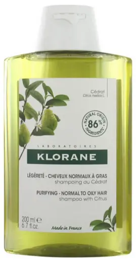 Klorane, Citrus, Paraben-Free, Hair Shampoo, Cleansing, 200 ml