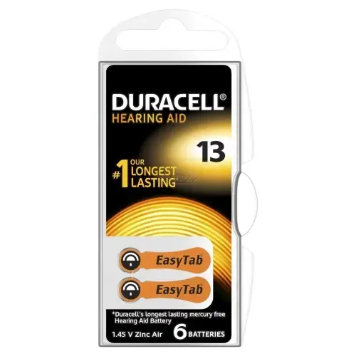 Duracell Hearing 13 (A13) Blister package 6pcs.
