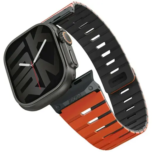 Skinarma Gemini viedpulksteņa siksniņa priekš Apple Watch (44/45/46/49 mm) | silikons | oranža