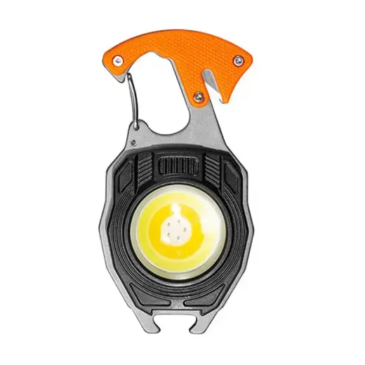 Mini flashlight LED keychain W5147 Type C with 2 screwdriver bits orange