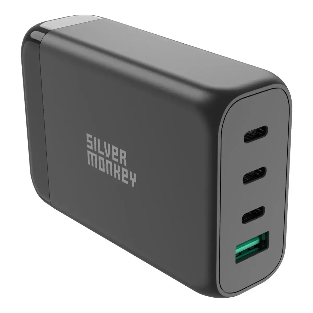 Silver Monkey SMA151 reisilaadija | 130W | GaN, PD, QC 3.0 | USB-C, USB-A | valge