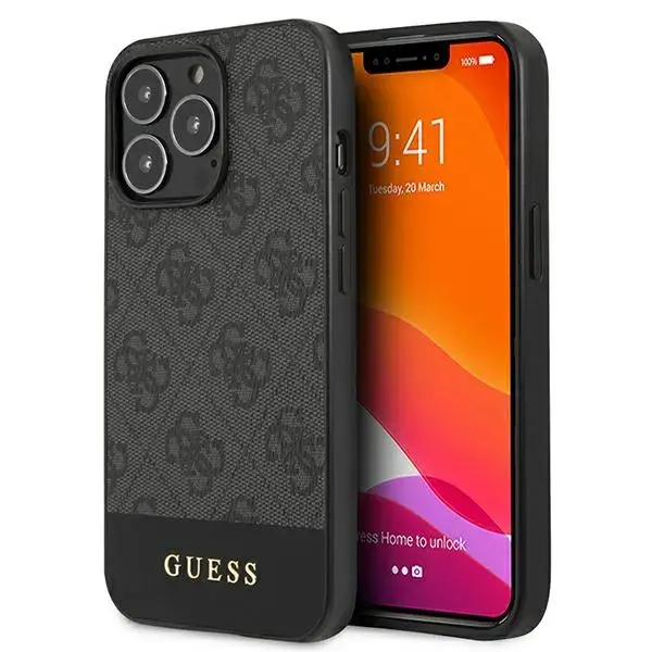 Guess GUHCP13LG4GLGR iPhone 13 Pro | 13 6,1" szary|grey hardcase 4G Stripe Collection