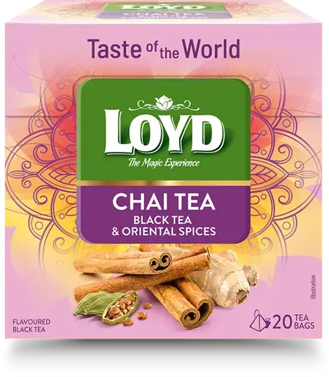 Aromatizēta melnā tēja LOYD Chai ar kanēli, ingveru un kardamonu, 20 x 1,8g