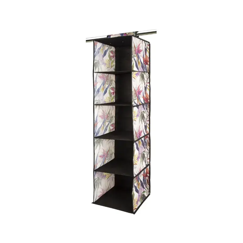 Hanging organiser with 5 shelves 30x30x120cm Floral Beauty