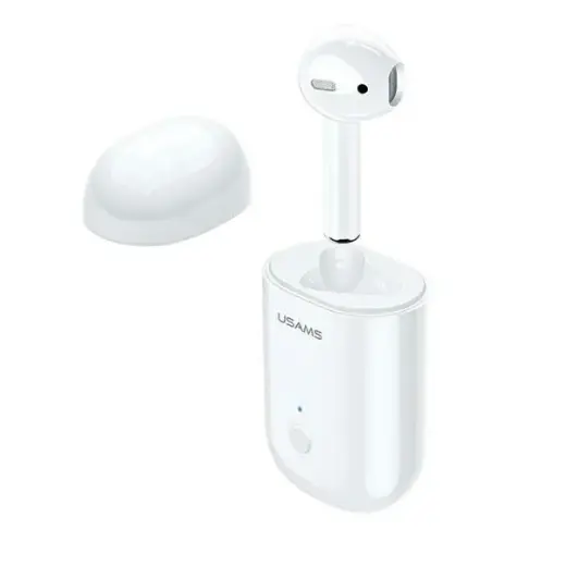 Usams LB Mono Airpod Bluetooth 5.0 Stereo Headset with Microphone (MMEF2ZM|A) Analog White