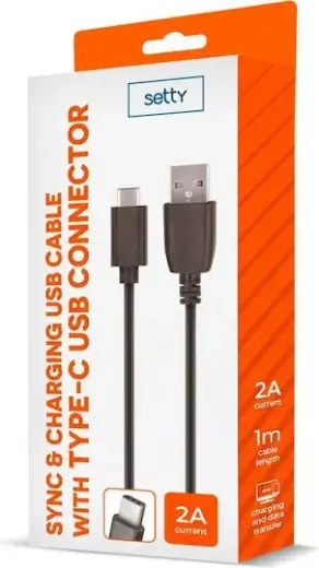 Setty kabelis | USB-A uz Micro USB | 10W | 1m | melns