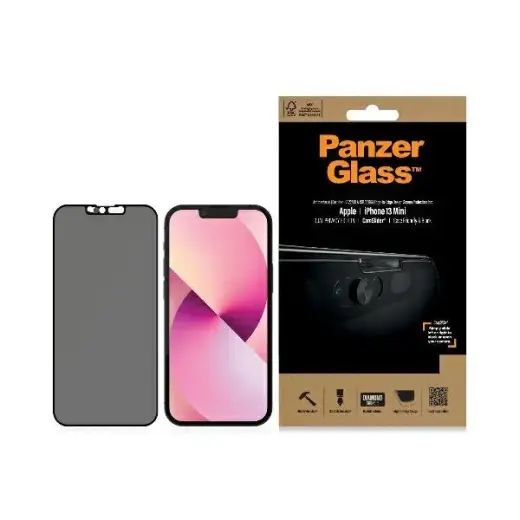PanzerGlass E2E Microfracture iPhone 13Mini 5,4" Case Friendly CamSlider Privacy Antibacterial czarny/black P2747