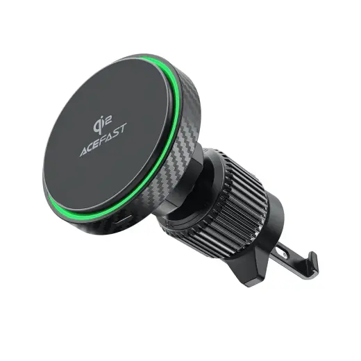 Acefast D33 Car Holder with Qi2 15W Magnetic Charger for Air Vent - Black