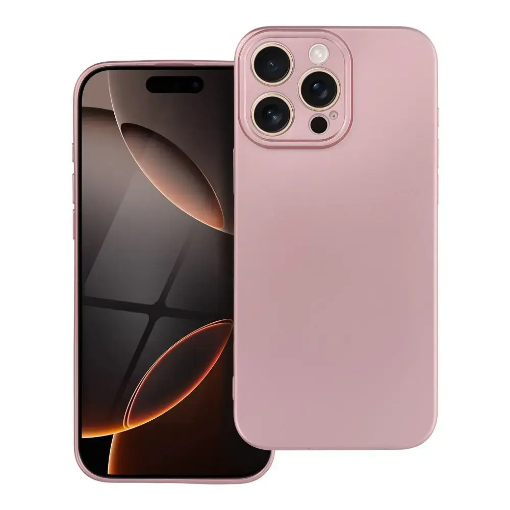 Metallic maciņš telefonam iPhone 16 Pro Max rozā
