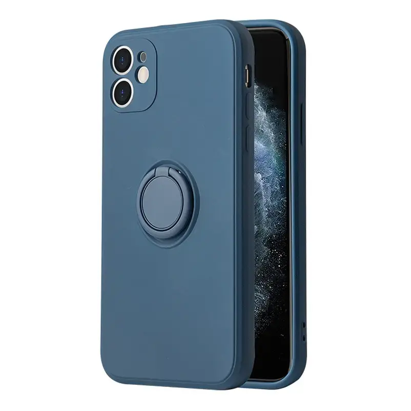 Vennus Silicone Ring maciņš ar statīvu telefonam iPhone 11 Pro zils