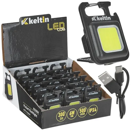 Mini taskulamp magnetiga LED COB 6W 500mAh 300lm IPX4 – esitluskarbis