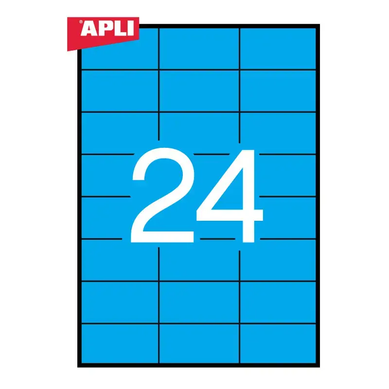 Uzlīmes APLI ILC ar izmēru 70x37mm, 20 loksnes/480 uzlīmes zilas