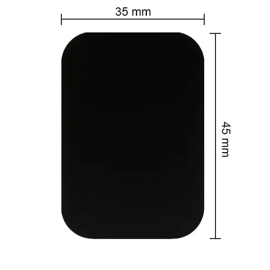 Metal plate for magnet holders - rectangular 35x45mm grey