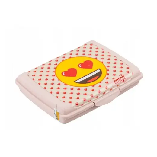 Pārtikas uzglabāšanas trauks deco-click-box mini 0,5L Carla "Emoji Hearts" 17x13x3,5cm rozā