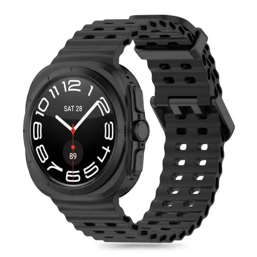 Tech-Protect Iconband Pro nutikella rihm Samsung Galaxy Watch Ultra (47 mm) jaoks | silikoonist | must