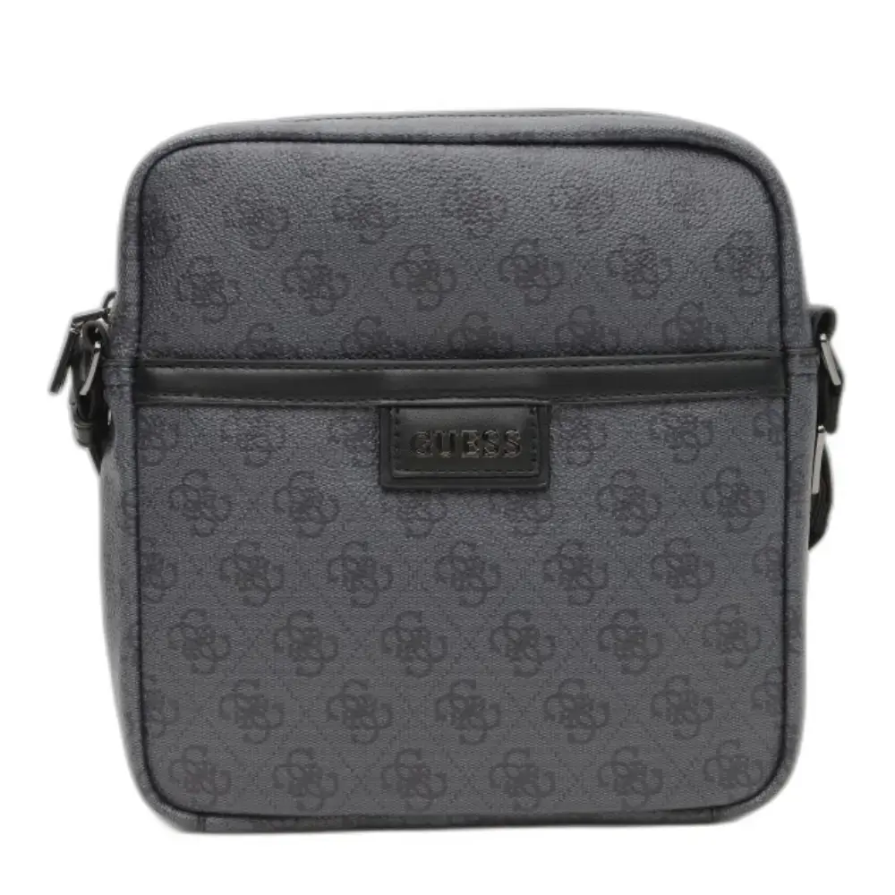 Guess, Vezzola, Document Holder, Textile Crossbody Bag, Black, For Women