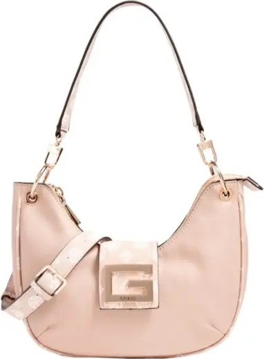 Guess, Brightside, Polyurethane, Textile Bag, Large Hobo, Blush, For Women