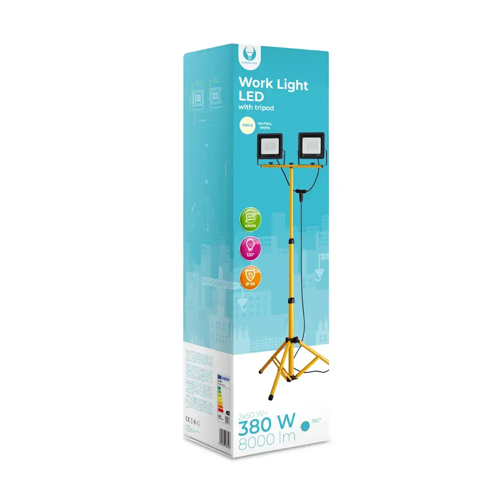 LED prožektors LED 2x50W 4500K ar statīvu Forever Light