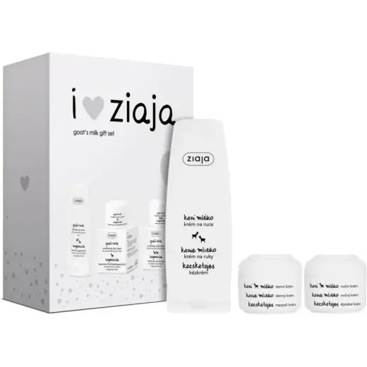 Ziaja Goat's Milk Gift Pack for Dry Skin Day Cream 50 Ml + Night Cream 50 Ml + Hand and Nail Cream 80 Ml