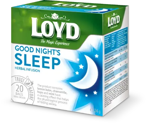 Zaļā tēja LOYD Pyramids Good Night Sleep, 20x1,2 g