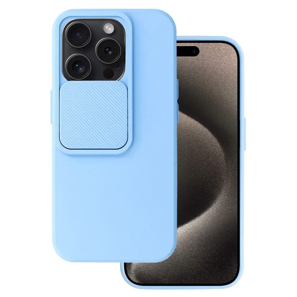 Camshield Soft maciņš telefonam iPhone 15 Pro Max zils (ar kameras aizsargu)