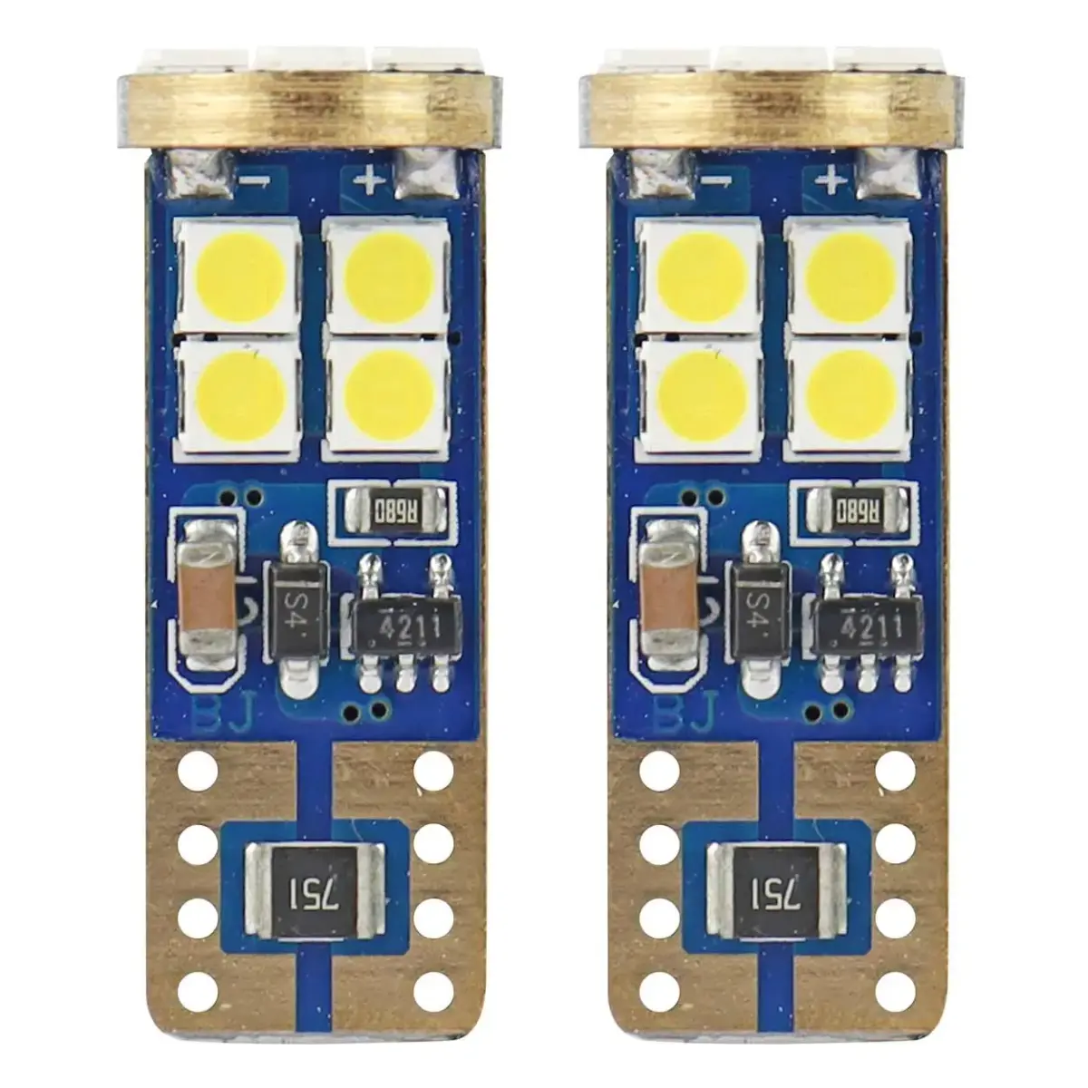 LED CANBUS 12SMD 2835 T10e (W5W)  White 12V/24V