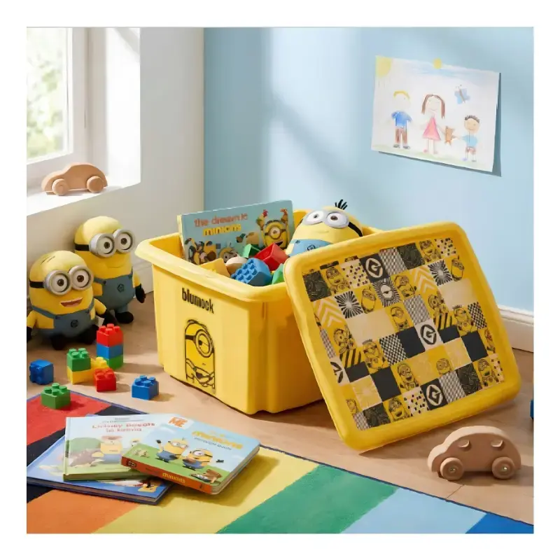 Kaste ar vāku 15L Karolina “Minions Mosaic” 38x29,5x20,5cm dzeltena