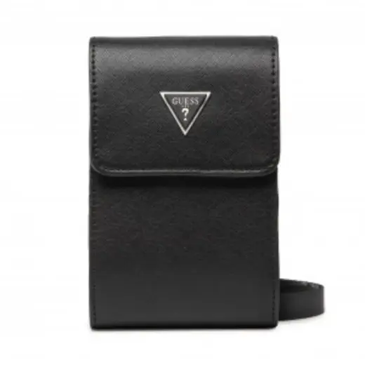 Guess, Guess, Synthetic Leather, Badge Holder, Textile Crossbody Bag, Black, HMCERT, 11 x 17 x 4 cm, For Women