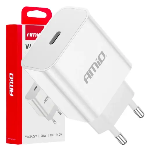AMiO AMIO-03891 tīkla lādētājs | 20W | QC | USB-C