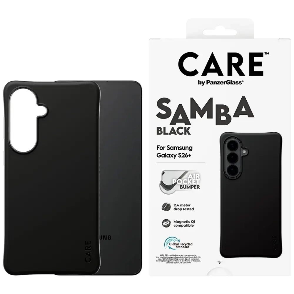 CARE by PanzerGlass Samba Black Qi maciņš telefonam Samsung Galaxy S26+ (S947) melns