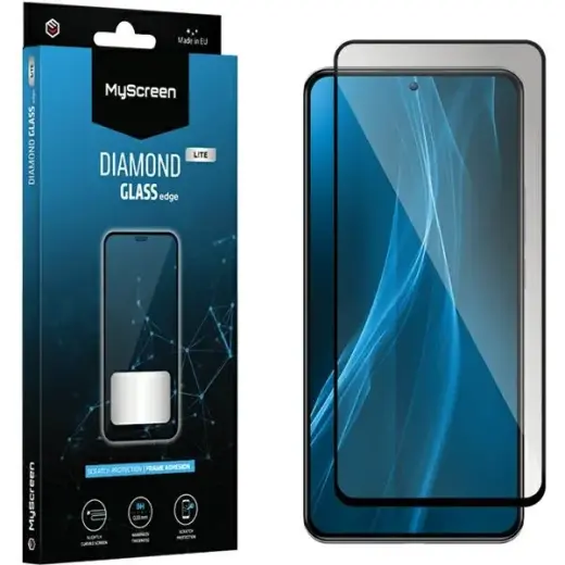 MS Diamond Glass Edge Lite aizsargstikls telefonam Xiaomi Redmi A2+ melns pilnam ekrānam