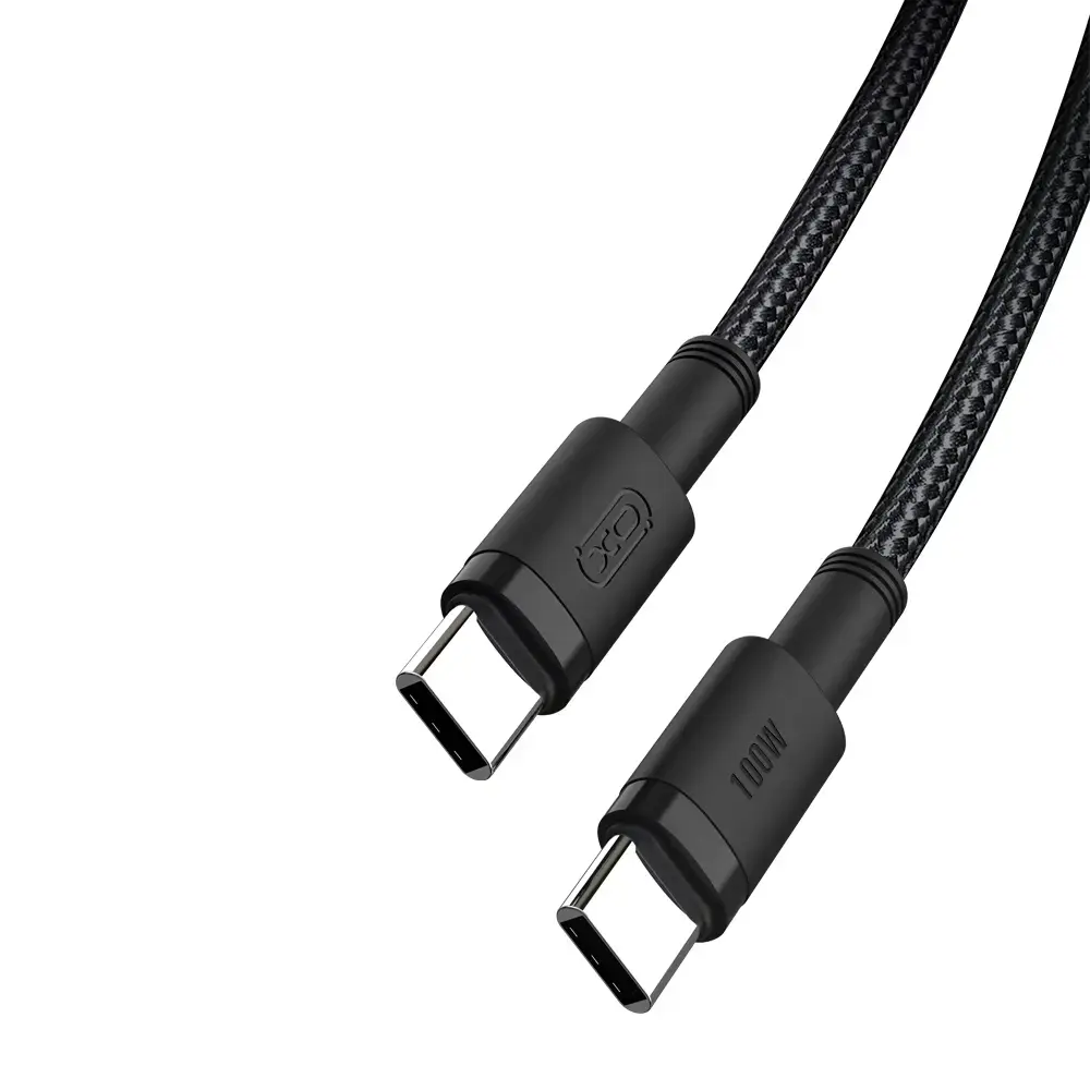 XO NB-Q199 datu pārraides un uzlādes vads | USB-C uz USB-C | 100W | 1.5m | melns