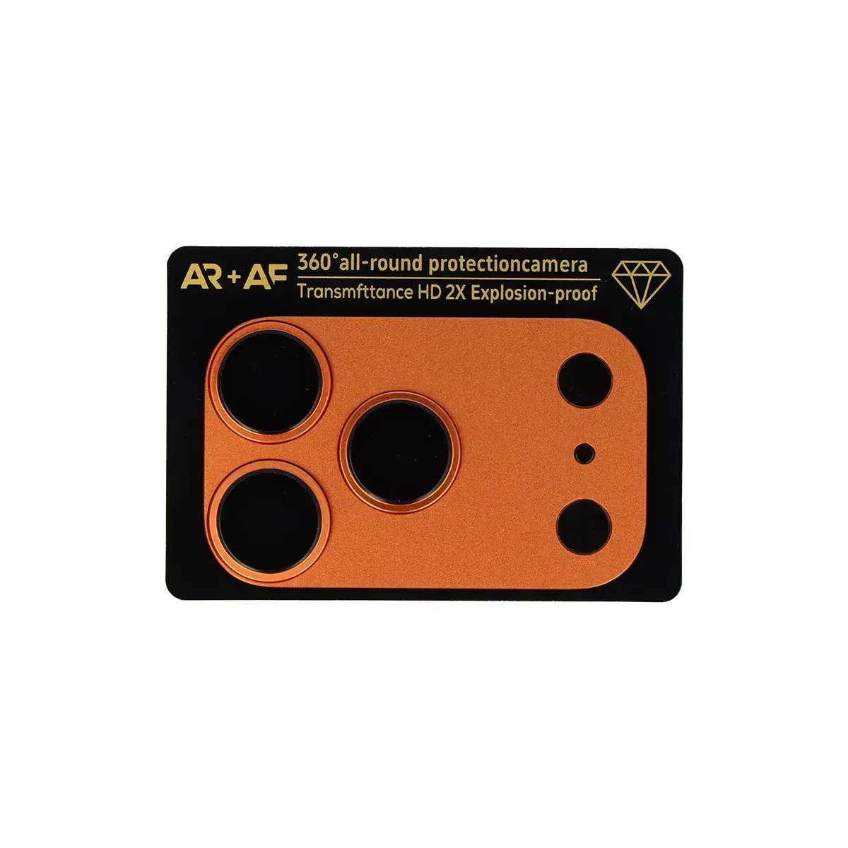 Tempered Glass Aluminum Metal Camera Full Cover Lens on camera for Iphone 17 Pro Max cosmic orange (camera island+mesh)