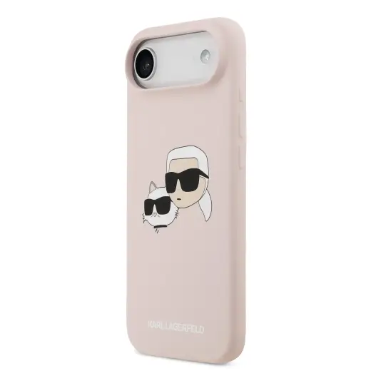 Karl Lagerfeld Liquid Silicone Double Heads чехол с поддержкой MagSafe для телефона iPhone 17 Air розовый