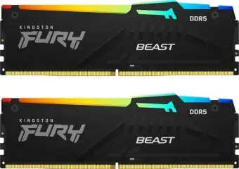 Kingston FURY Beast RGB - DDR5 - kit - 32 GB - DIMM 288-pin - 6000 MHz | PC5-48000 - unbuffered
