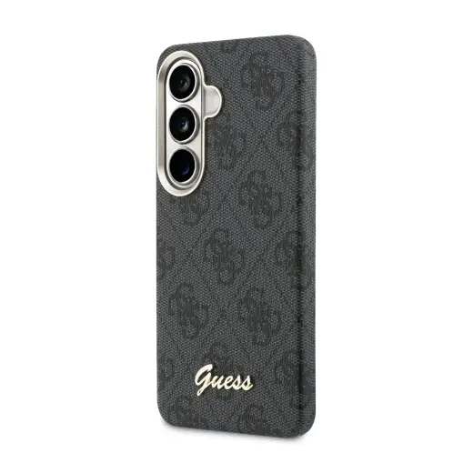 Guess PU 4G Script Metal Logo phone case with MagSafe support for Samsung Galaxy S26 (S942) black