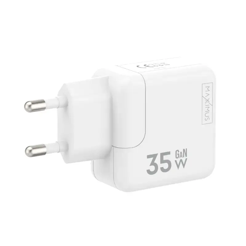 Maxximus MX Burst tīkla lādētājs | 35W | PD, GaN | USB-C | ar USB-C uz Lightning vadu komplektā | balts