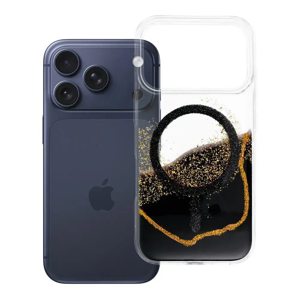 Golden maciņš ar MagSafe atbalstu telefonam iPhone 17 Pro | iPhone 18 Pro melns