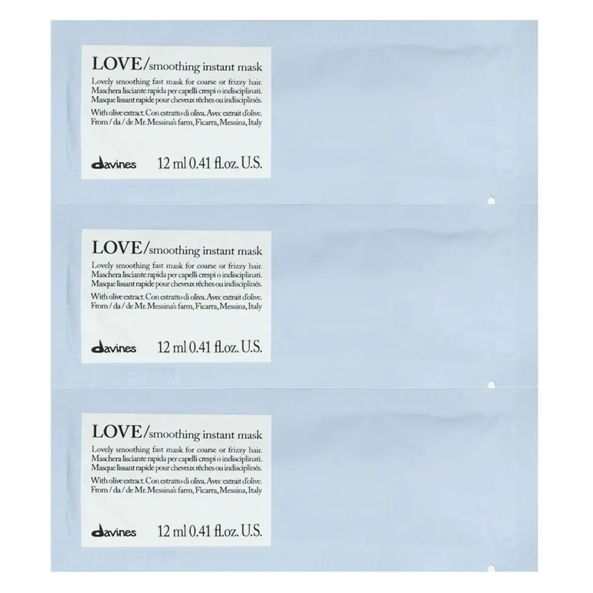 Davines, Love Smoothing, Hair Treatment Cream Mask, 12 pcs, 12 ml