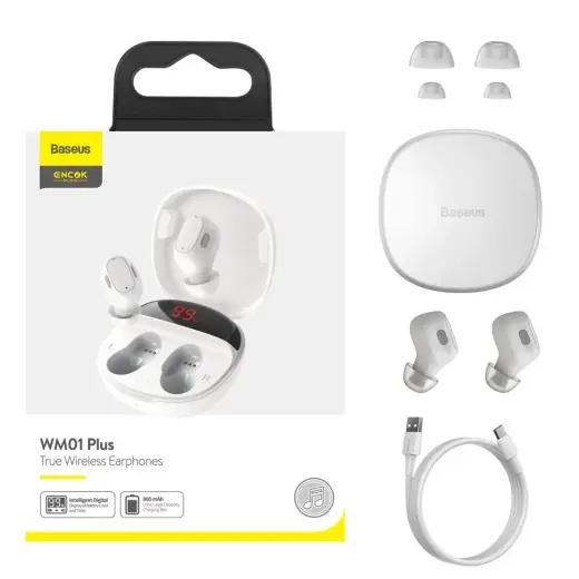 Baseus WM01 Plus wireless headphones white