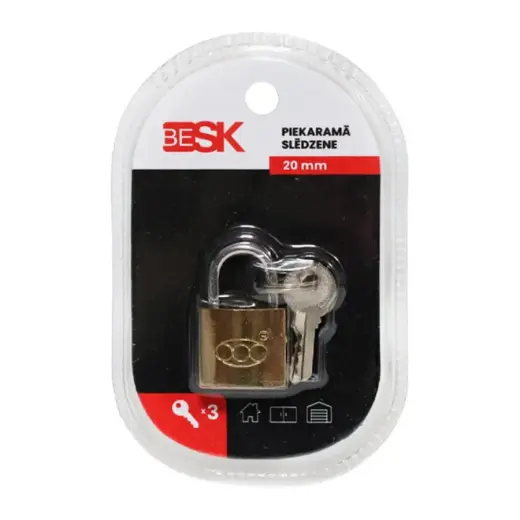 Padlock with 3 keys 20mm, 25AR029-1