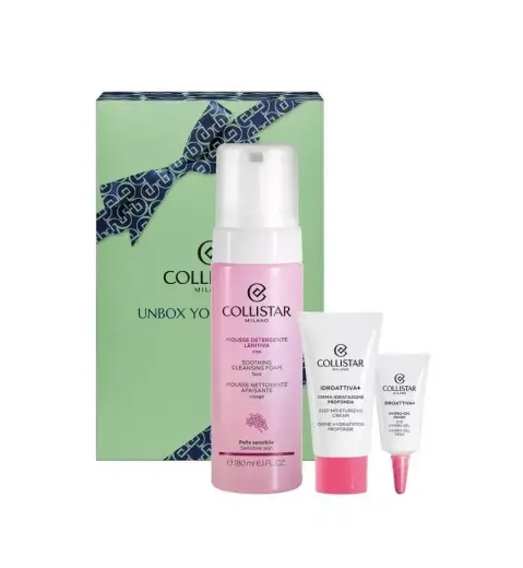 Set Collistar Unbox Your Beauty Soothing Cleansing Face Mousse 180ml + Deeply Moisturizing Cream 25ml + Eye Hydro-Gel 5ml