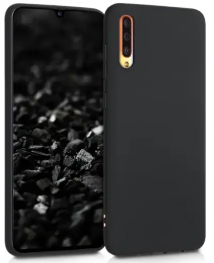 Fusion Soft Matte Back Case Silikona Aizsargapvalks Priekš Samsung A705 Galaxy A70 Melns