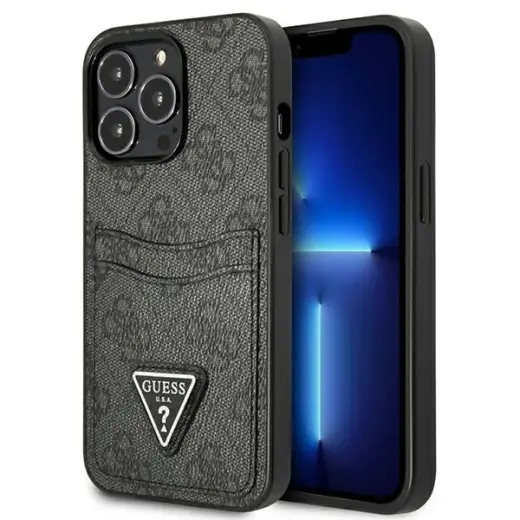 Guess 4G Saffiano Double Card Case for iPhone 13 Pro Max Black
